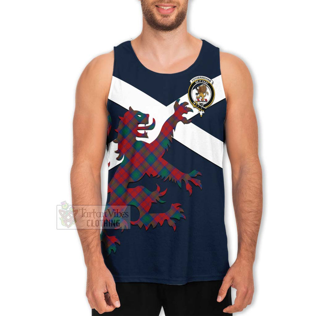 Tartan Vibes Clothing Fotheringham (Fotheringhame) Tartan Lion Rampant Men's Tank Top – Proudly Display Your Heritage with Alba Gu Brath and Clan Name