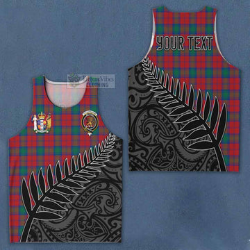 Tartan Vibes Clothing Fotheringham (Fotheringhame) Crest Tartan Men's Tank Top with New Zealand Silver Fern Half Style