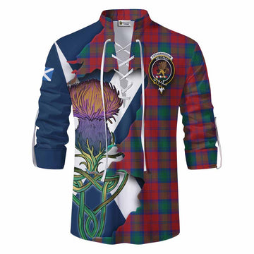 Fotheringham (Fotheringhame) Tartan Family Crest Ghillie Kilt Shirt Scottish Thistle Celtic Inspired