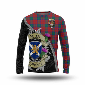 Fotheringham (Fotheringhame) Tartan Family Crest Long Sleeve T-Shirt Lion Rampant Royal Thistle Shield Celtic Inspired
