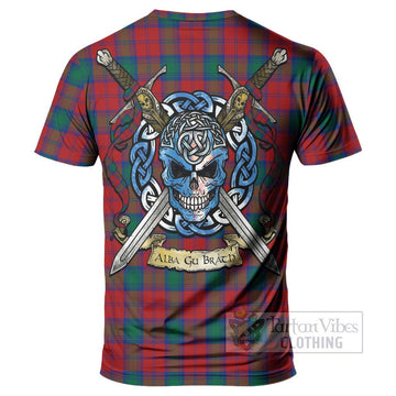 Tartan Vibes Clothing Fotheringham (Fotheringhame) Tartan T-Shirt with Family Crest Celtic Skull Style