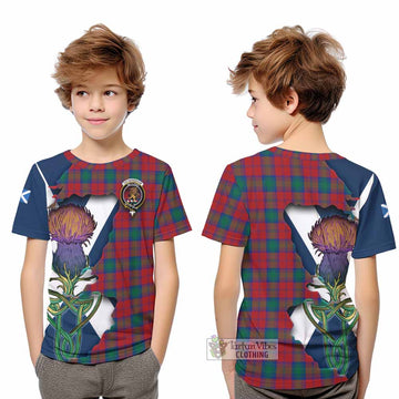 Fotheringham (Fotheringhame) Tartan Family Crest Kid T-Shirt Scottish Thistle Celtic Inspired