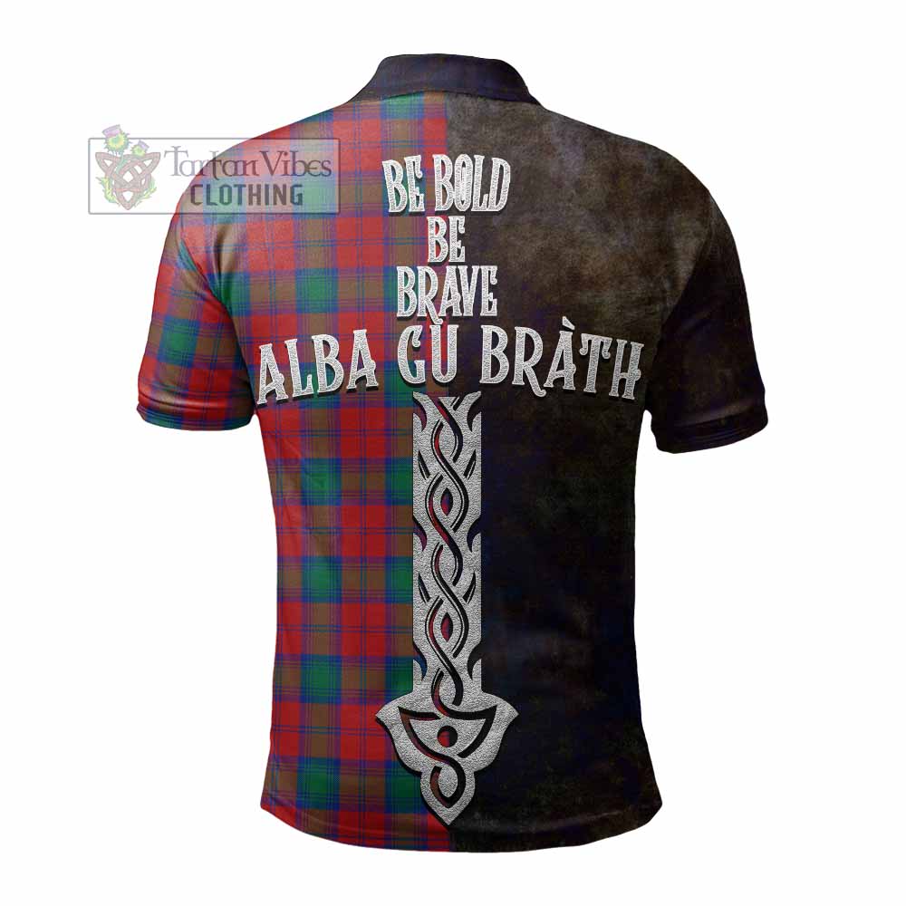 Tartan Vibes Clothing Fotheringham (Fotheringhame) Tartan Family Crest Polo Shirt Alba Gu Brath Be Brave Lion Ancient Style