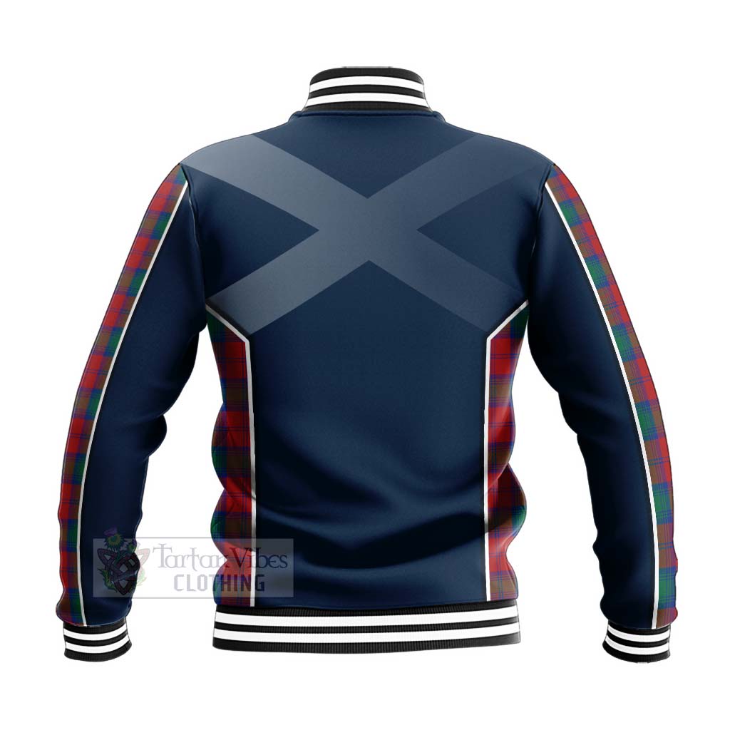 Tartan Vibes Clothing Fotheringham (Fotheringhame) Tartan Baseball Jacket with Family Crest and Scottish Thistle Vibes Sport Style