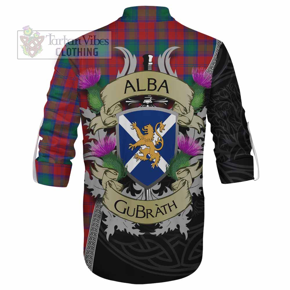 Tartan Vibes Clothing Fotheringham (Fotheringhame) Tartan Family Crest Ghillie Kilt Shirt Lion Rampant Royal Thistle Shield Celtic Inspired