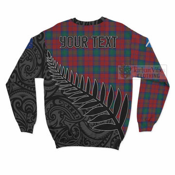 Tartan Vibes Clothing Fotheringham (Fotheringhame) Crest Tartan Sweatshirt with New Zealand Silver Fern Half Style