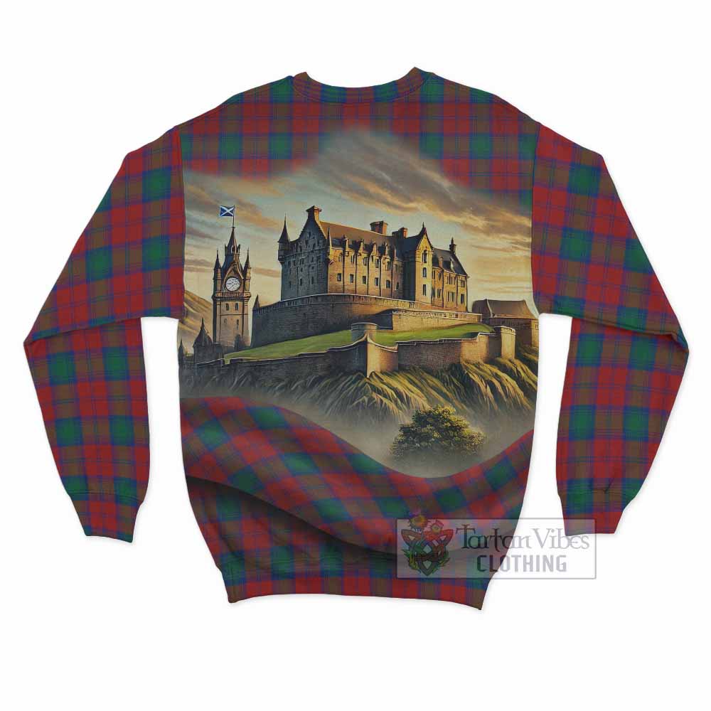 Tartan Vibes Clothing Fotheringham (Fotheringhame) Tartan Family Crest Sweatshirt with Scottish Ancient Castle Style