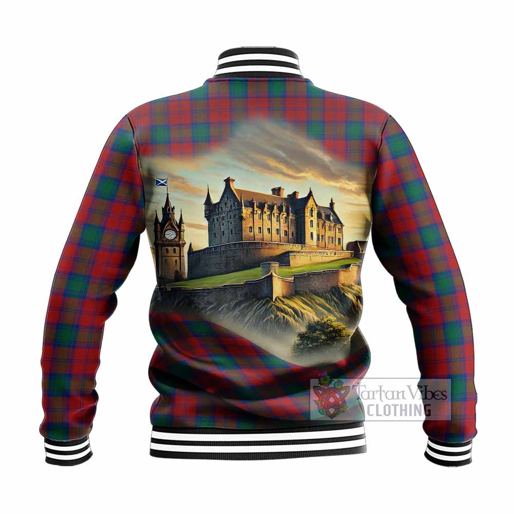Tartan Vibes Clothing Fotheringham (Fotheringhame) Tartan Family Crest Baseball Jacket with Scottish Ancient Castle Style