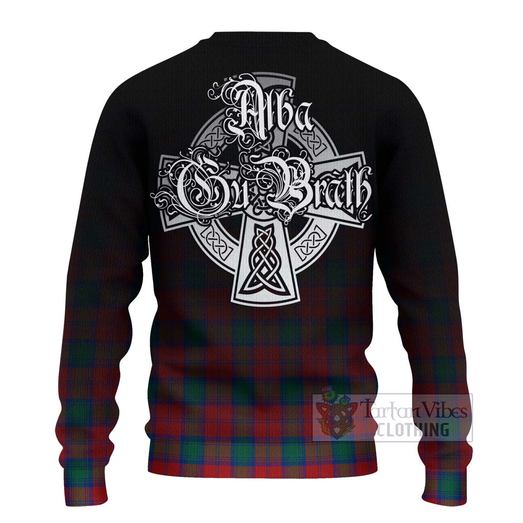Tartan Vibes Clothing Fotheringham (Fotheringhame) Tartan Knitted Sweater Featuring Alba Gu Brath Family Crest Celtic Inspired