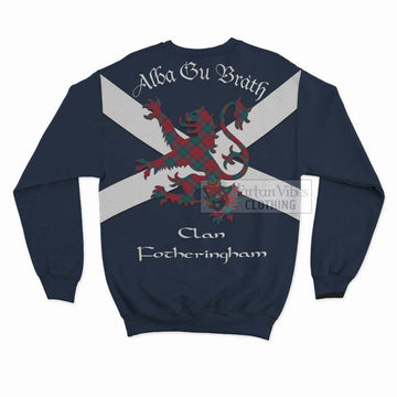 Tartan Vibes Clothing Fotheringham (Fotheringhame) Tartan Lion Rampant Sweatshirt – Proudly Display Your Heritage with Alba Gu Brath and Clan Name