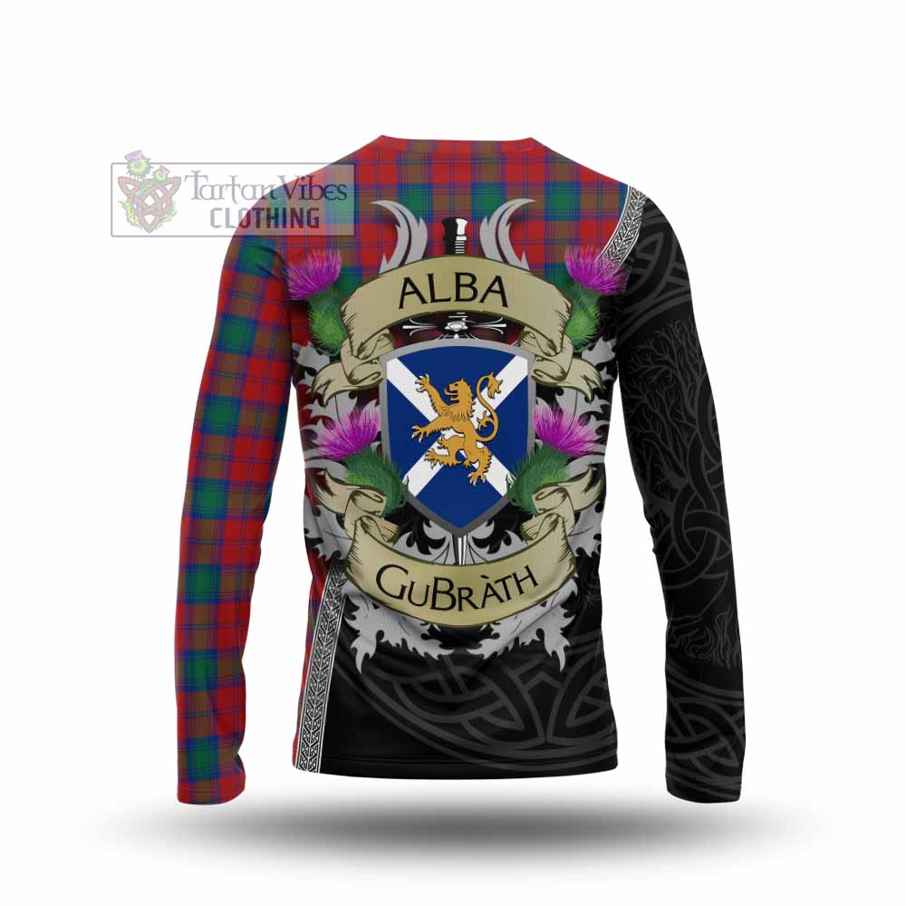 Tartan Vibes Clothing Fotheringham (Fotheringhame) Tartan Family Crest Long Sleeve T-Shirt Lion Rampant Royal Thistle Shield Celtic Inspired