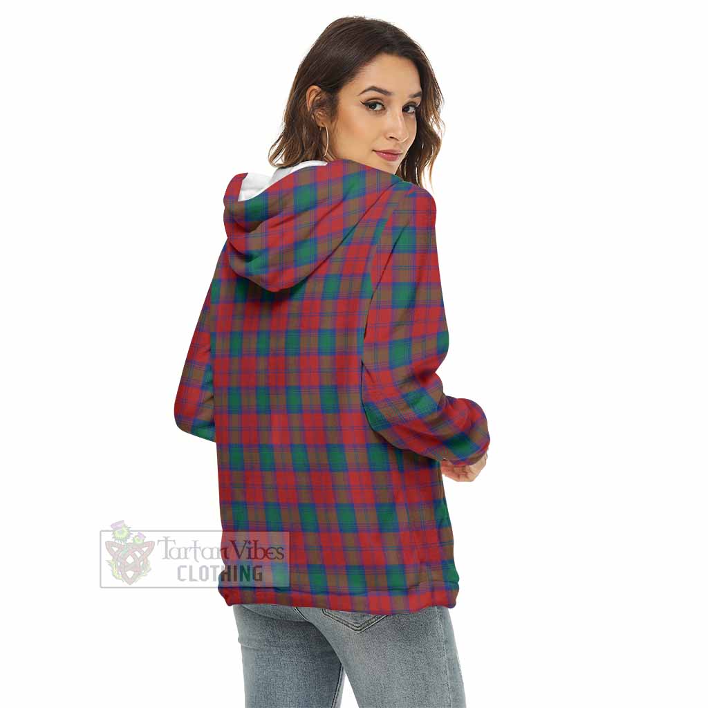 Tartan Vibes Clothing Fotheringham (Fotheringhame) Tartan Women's Borg  Half Zip Fleece Hoodie