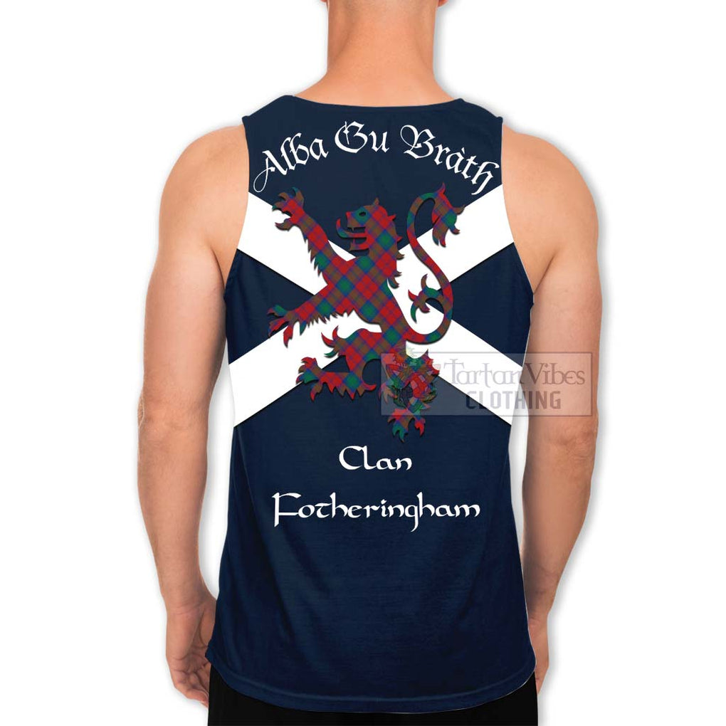 Tartan Vibes Clothing Fotheringham (Fotheringhame) Tartan Lion Rampant Men's Tank Top – Proudly Display Your Heritage with Alba Gu Brath and Clan Name