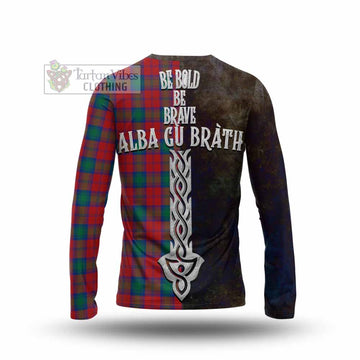 Fotheringham (Fotheringhame) Tartan Family Crest Long Sleeve T-Shirt Alba Gu Brath Be Brave Lion Ancient Style
