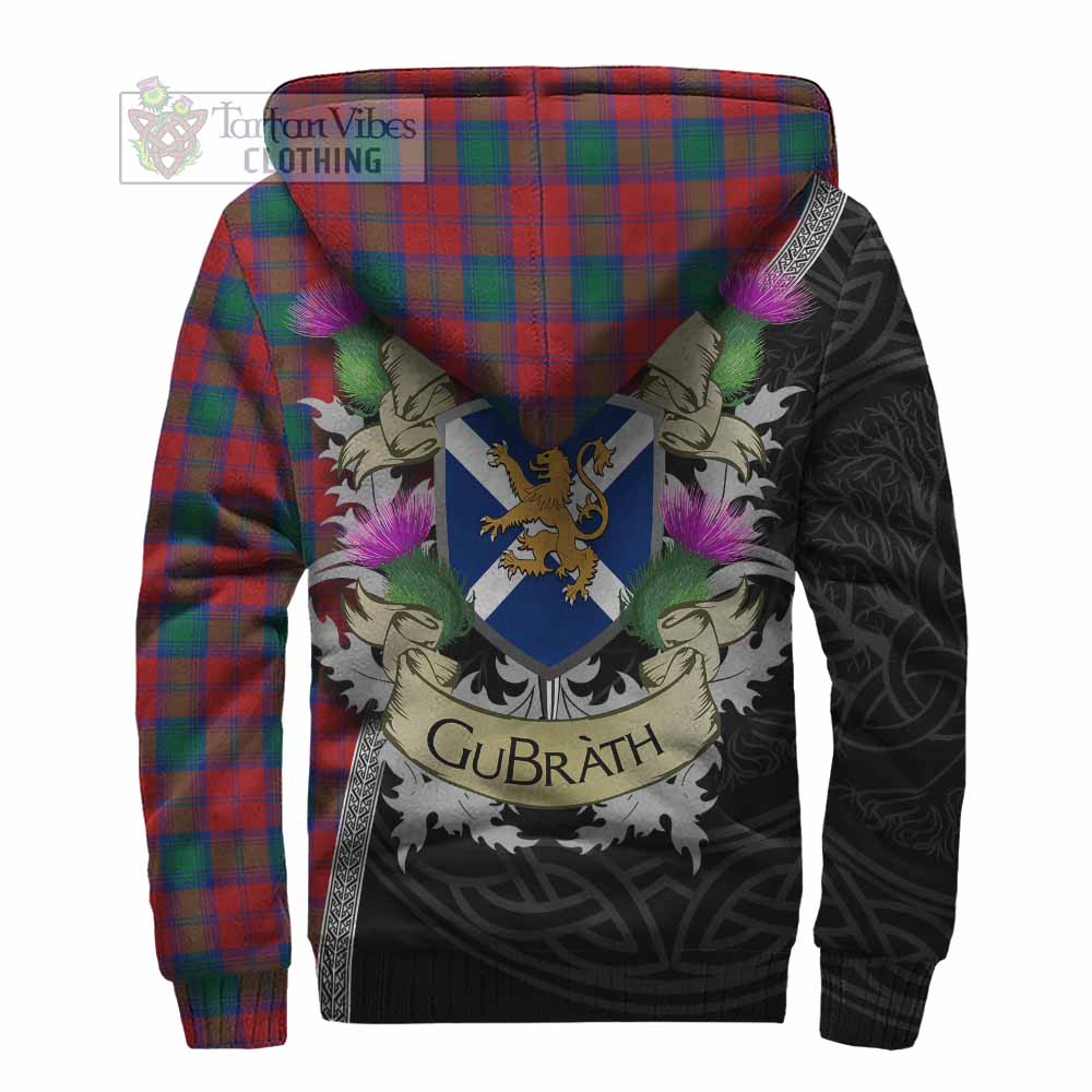 Tartan Vibes Clothing Fotheringham (Fotheringhame) Tartan Family Crest Sherpa Hoodie Lion Rampant Royal Thistle Shield Celtic Inspired