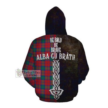 Fotheringham (Fotheringhame) Tartan Family Crest Cotton Hoodie Alba Gu Brath Be Brave Lion Ancient Style