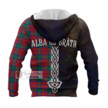Fotheringham (Fotheringhame) Tartan Family Crest Knitted Hoodie Alba Gu Brath Be Brave Lion Ancient Style