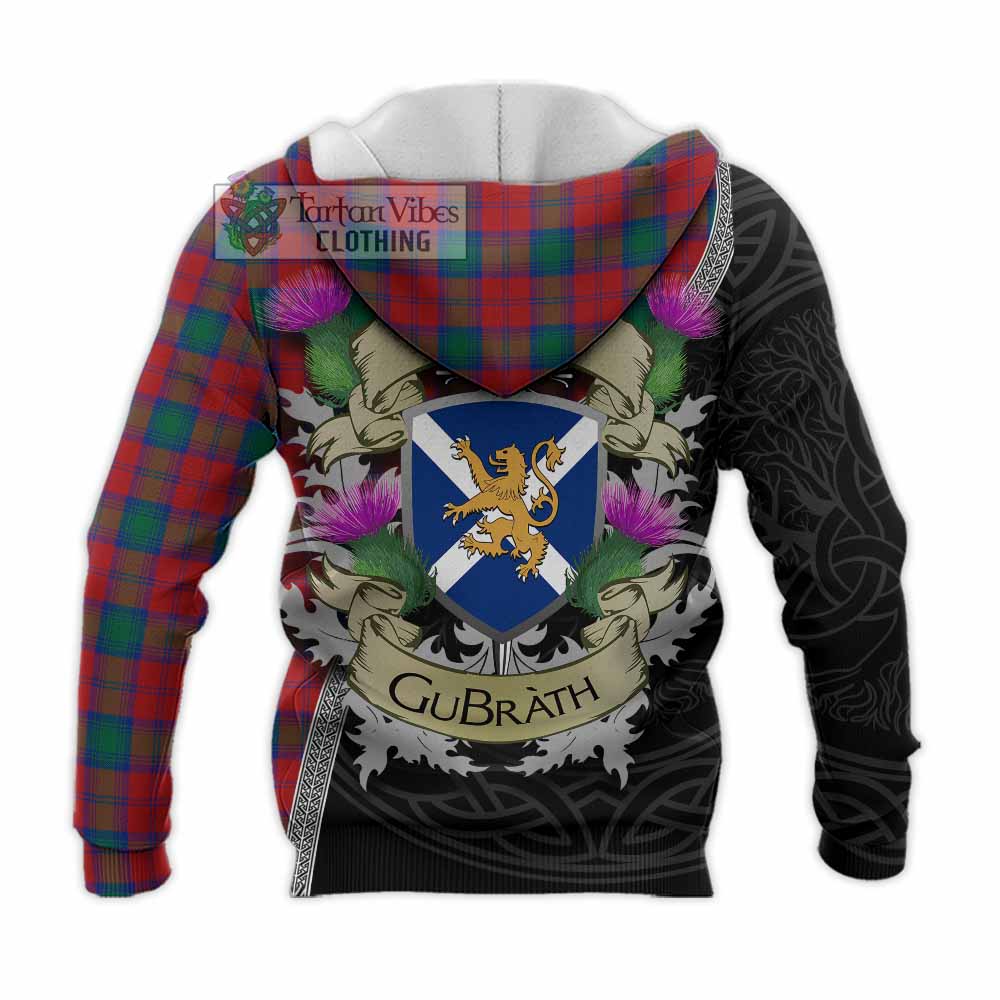 Tartan Vibes Clothing Fotheringham (Fotheringhame) Tartan Family Crest Knitted Hoodie Lion Rampant Royal Thistle Shield Celtic Inspired