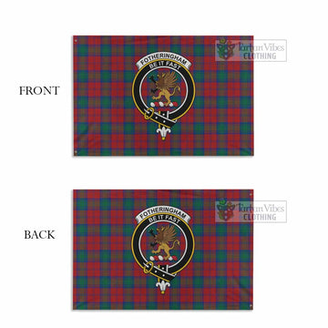 Tartan Vibes Clothing Fotheringham (Fotheringhame) Tartan House Flag with Family Crest