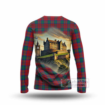 Fotheringham (Fotheringhame) Tartan Family Crest Long Sleeve T-Shirt with Scottish Ancient Castle Style