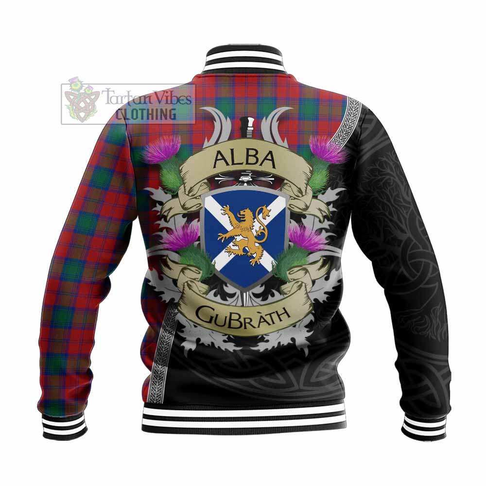 Tartan Vibes Clothing Fotheringham (Fotheringhame) Tartan Family Crest Baseball Jacket Lion Rampant Royal Thistle Shield Celtic Inspired