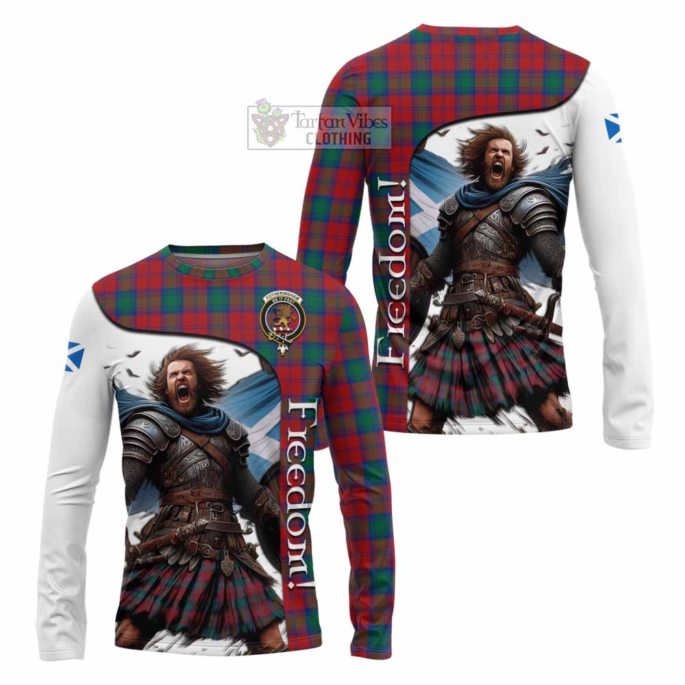 Tartan Vibes Clothing Fotheringham (Fotheringhame) Crest Tartan Long Sleeve T-Shirt Inspired by the Freedom of Scottish Warrior