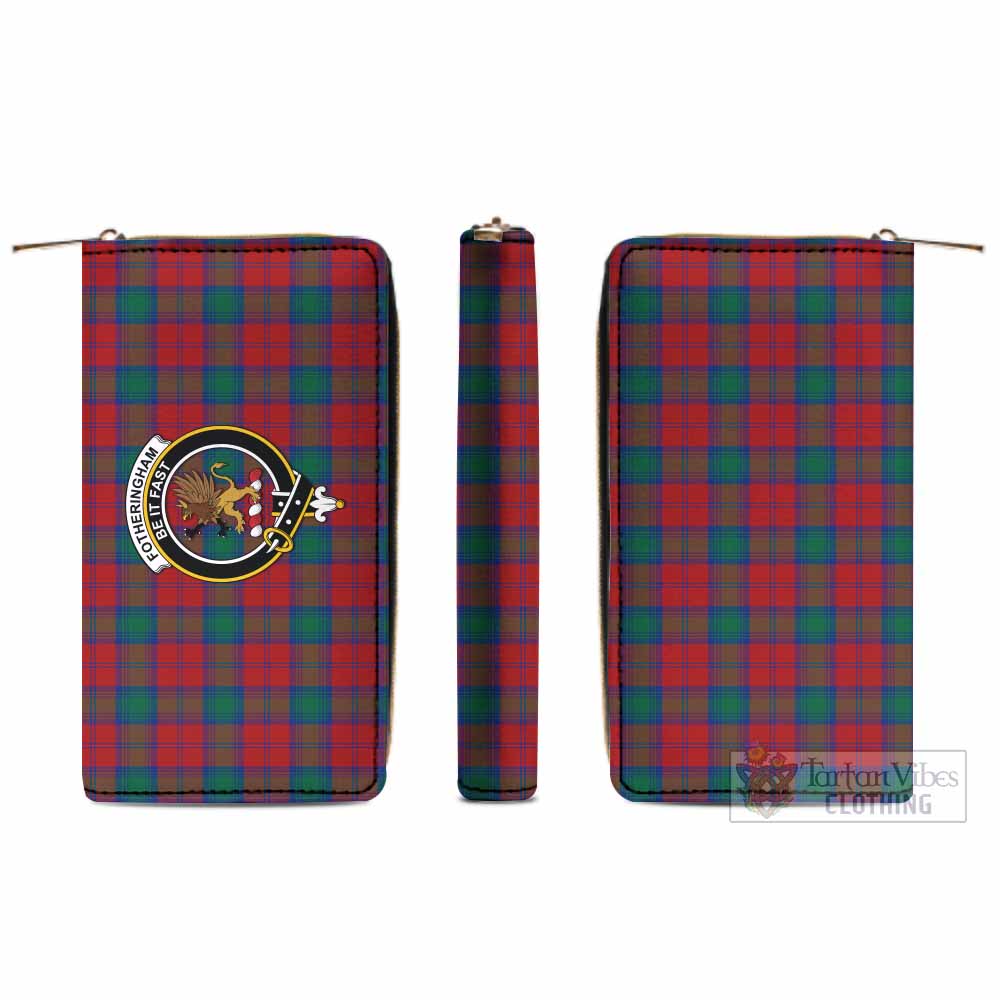 Tartan Vibes Clothing Fotheringham (Fotheringhame) Tartan Women's Leather Wallet with Family Crest