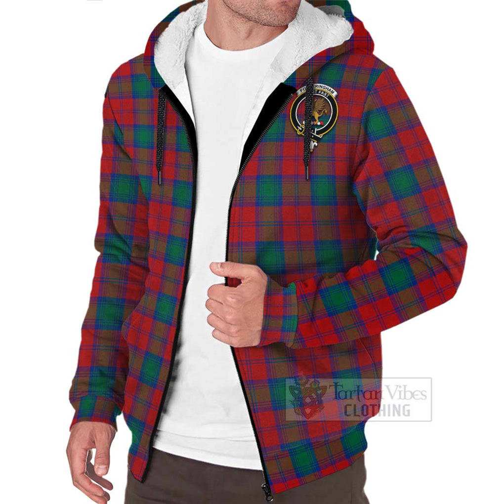 Tartan Vibes Clothing Fotheringham (Fotheringhame) Tartan Sherpa Hoodie with Family Crest Celtic Skull Style