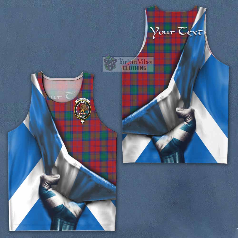 Tartan Vibes Clothing Fotheringham (Fotheringhame) Tartan Men's Tank Top with Family Crest Scotland Patriotic Style