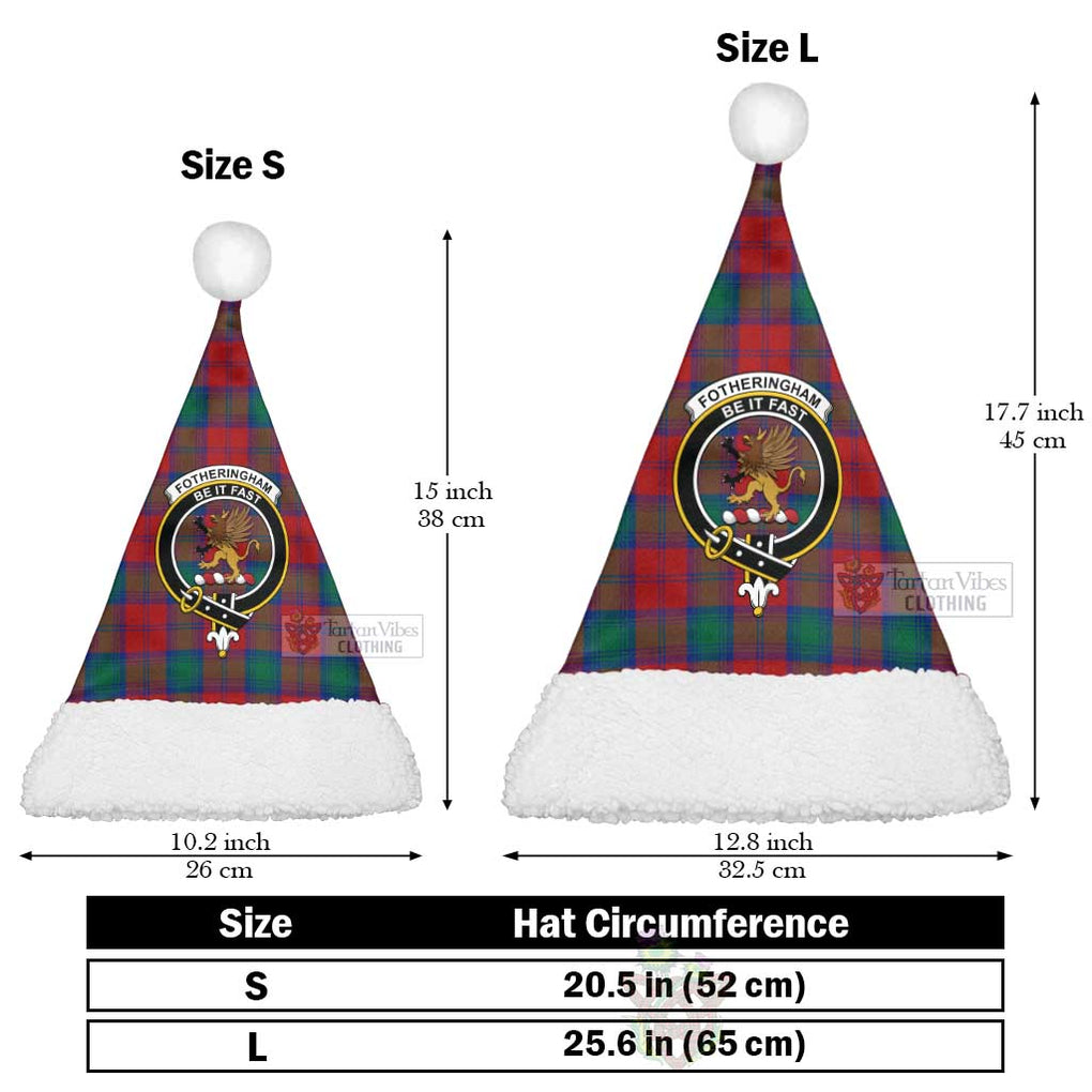 Tartan Vibes Clothing Fotheringham (Fotheringhame) Tartan Christmas Santa Hats with Family Crest