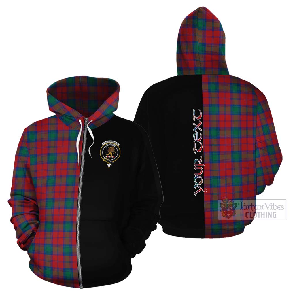 Tartan Vibes Clothing Fotheringham (Fotheringhame) Tartan Cotton Hoodie with Family Crest and Half Of Me Style