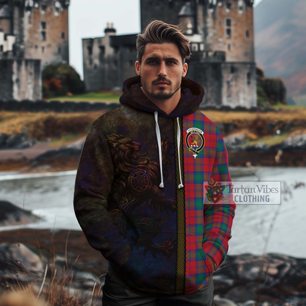 Tartan Vibes Clothing Fotheringham (Fotheringhame) Tartan Family Crest Cotton Hoodie Alba Gu Brath Be Brave Lion Ancient Style