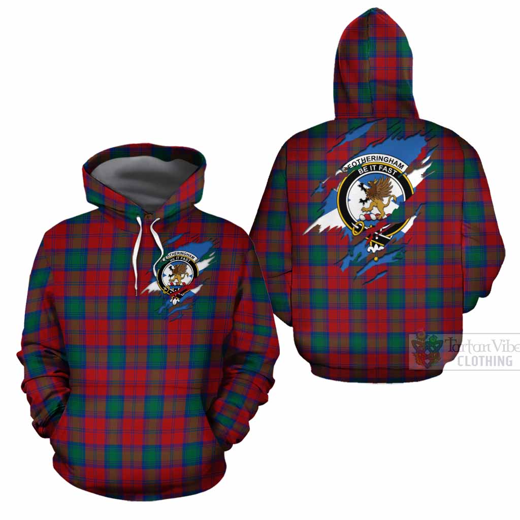 Fotheringham (Fotheringhame) Clan Crest In Me Tartan Cotton Hoodie Scotland Flag Style