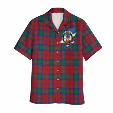 Fotheringham (Fotheringhame) Clan Crest In Me Tartan Hawaiian Shirt Scotland Flag Style