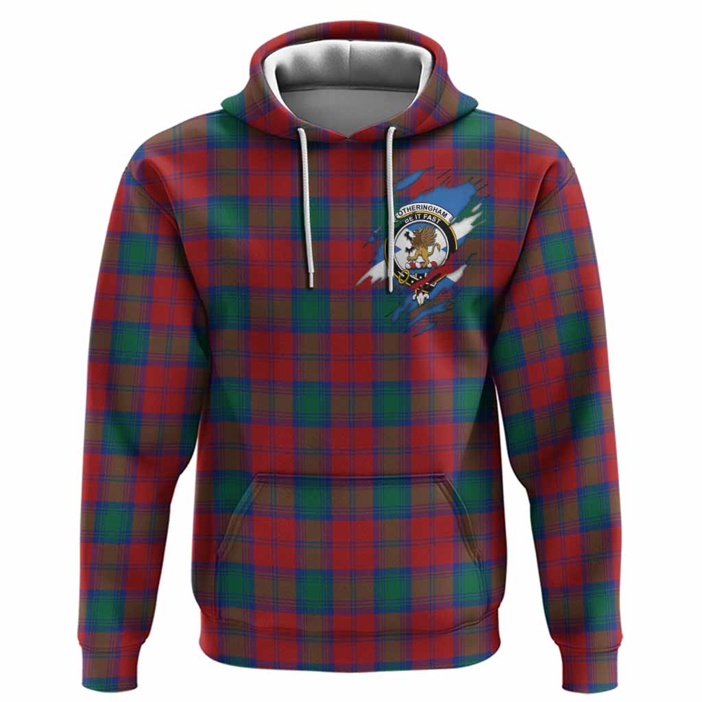 Fotheringham (Fotheringhame) Clan Crest In Me Tartan Hoodie Scotland Flag Style