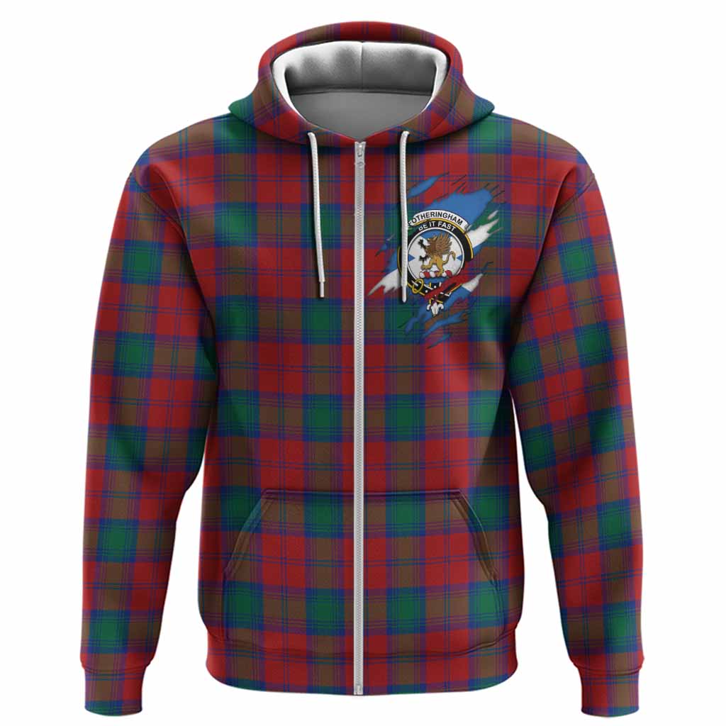 Fotheringham (Fotheringhame) Clan Crest In Me Tartan Hoodie Scotland Flag Style