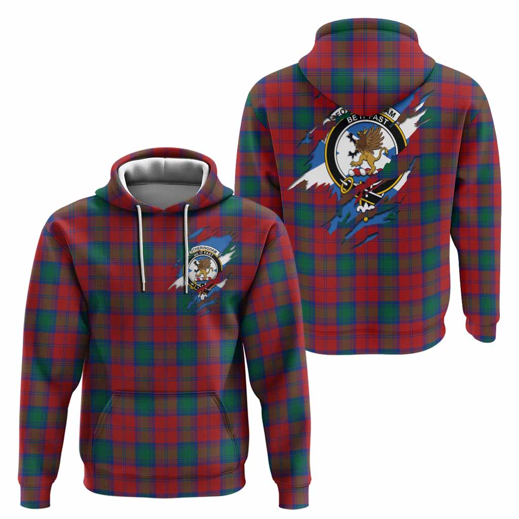 Fotheringham (Fotheringhame) Clan Crest In Me Tartan Hoodie Scotland Flag Style