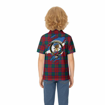 Fotheringham (Fotheringhame) Clan Crest In Me Tartan Kid Polo Shirt Scotland Flag Style