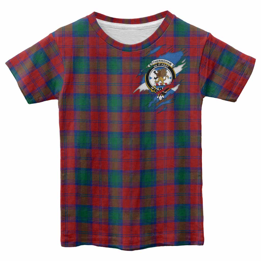 Fotheringham (Fotheringhame) Clan Crest In Me Tartan Kid T-shirt Scotland Flag Style