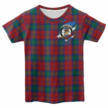 Fotheringham (Fotheringhame) Clan Crest In Me Tartan Kid T-shirt Scotland Flag Style