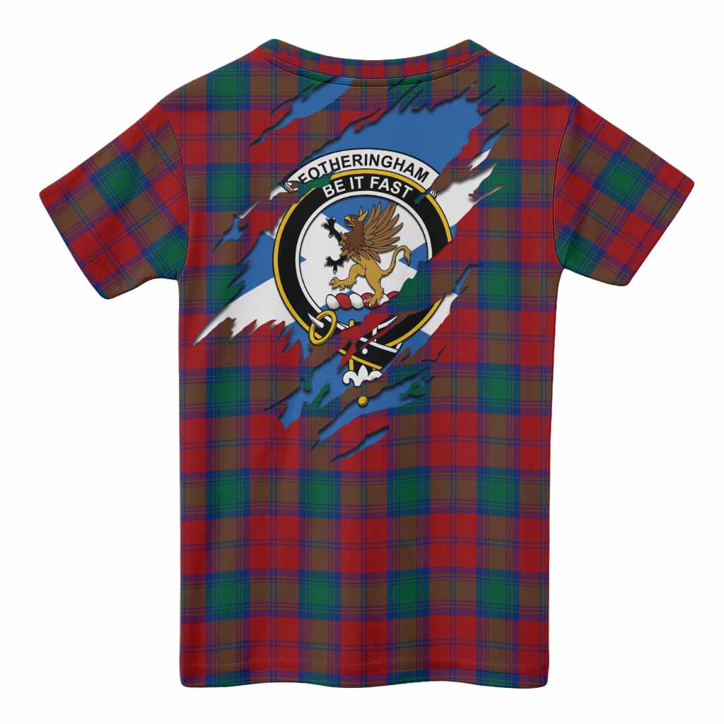 Fotheringham (Fotheringhame) Clan Crest In Me Tartan Kid T-shirt Scotland Flag Style
