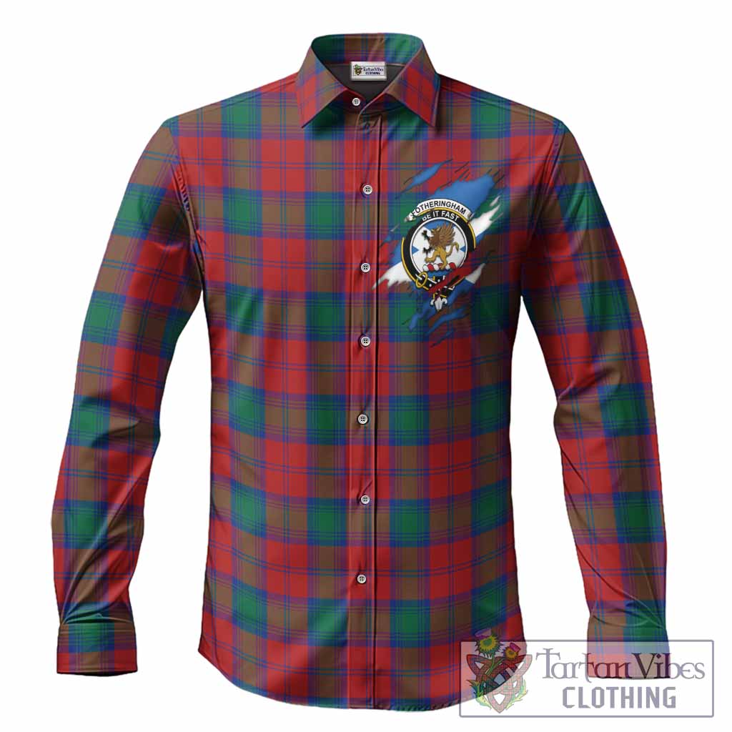 Fotheringham (Fotheringhame) Clan Crest In Me Tartan Long Sleeve Button Shirts Scotland Flag Style