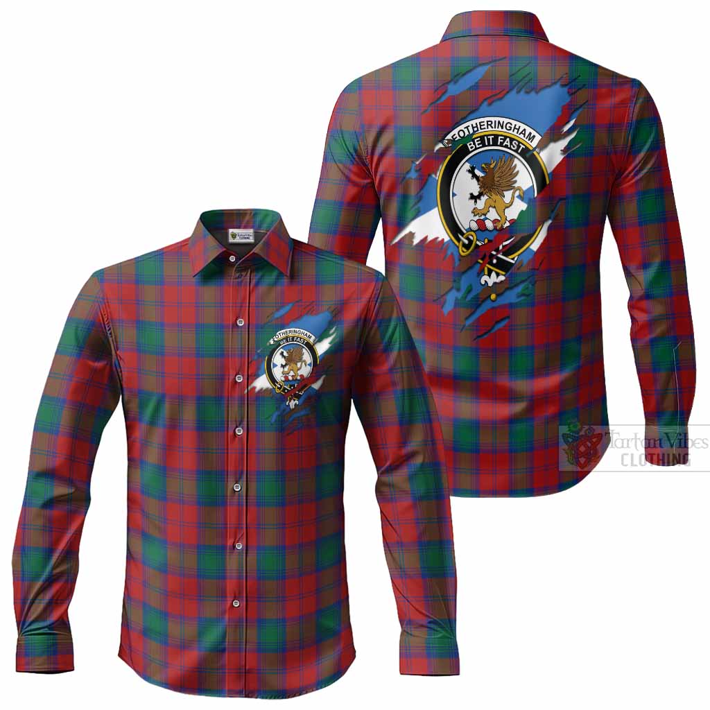 Fotheringham (Fotheringhame) Clan Crest In Me Tartan Long Sleeve Button Shirts Scotland Flag Style