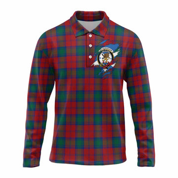 Fotheringham (Fotheringhame) Clan Crest In Me Tartan Long Sleeve Polo Shirt Scotland Flag Style