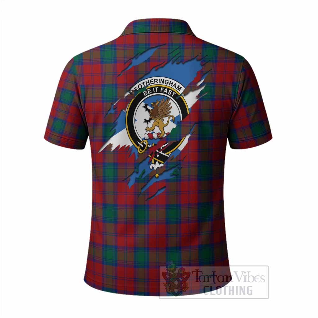 Fotheringham (Fotheringhame) Clan Crest In Me Tartan Polo Shirt Scotland Flag Style