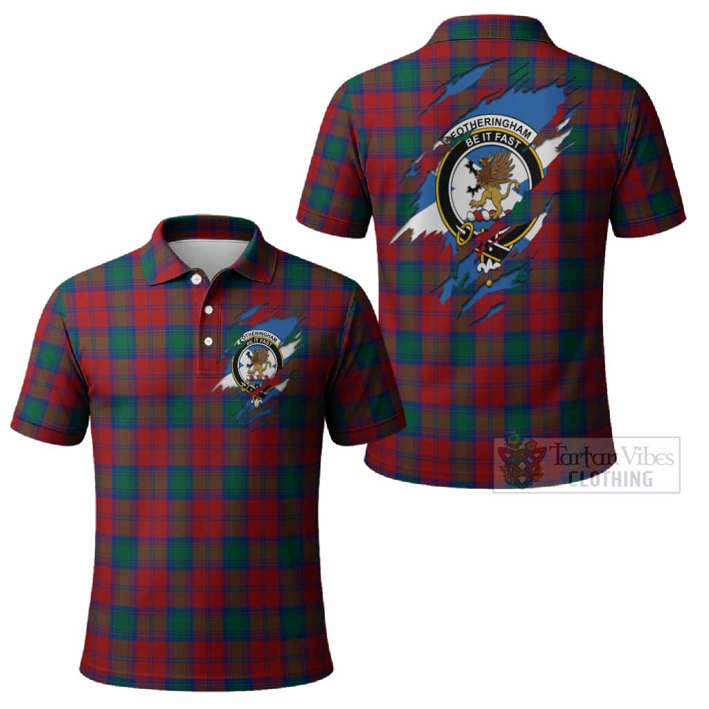Fotheringham (Fotheringhame) Clan Crest In Me Tartan Polo Shirt Scotland Flag Style