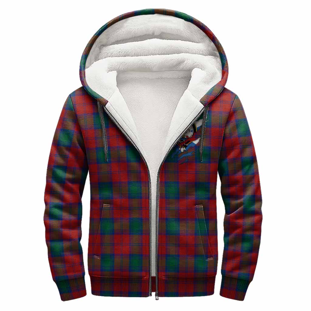 Fotheringham (Fotheringhame) Clan Crest In Me Tartan Sherpa Hoodie Scotland Flag Style