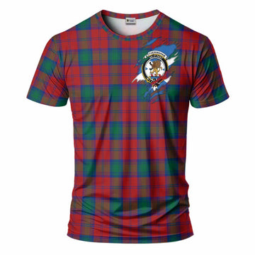 Fotheringham (Fotheringhame) Clan Crest In Me Tartan T-Shirt Scotland Flag Style