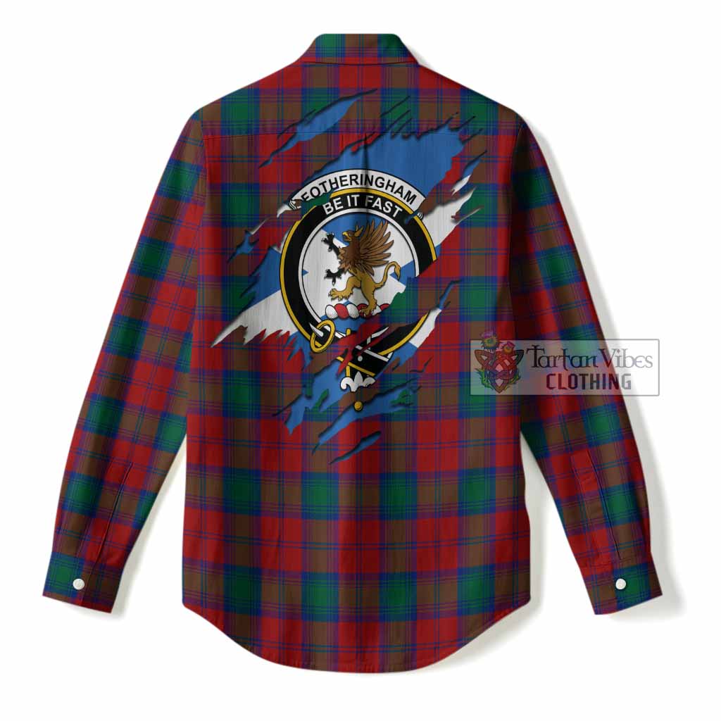 Fotheringham (Fotheringhame) Clan Crest In Me Tartan Women Casual Shirt Scotland Flag Style
