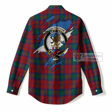 Fotheringham (Fotheringhame) Clan Crest In Me Tartan Women Casual Shirt Scotland Flag Style